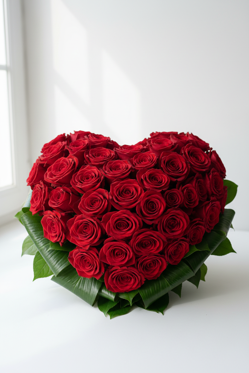 Arreglo Corazón de Rosas Rojas